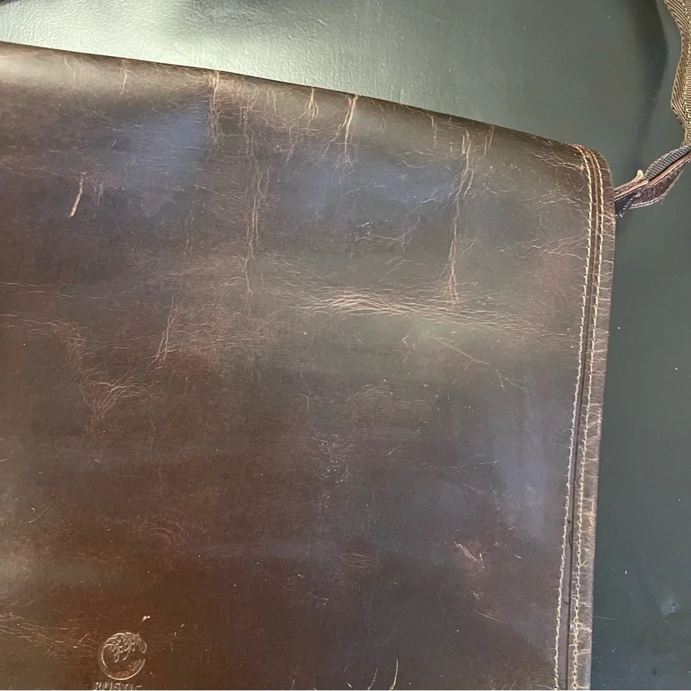 RUSTIC TOWN Brown LEATHER MESSENGER BAG Briefcase Computer LAPTOP BAG
